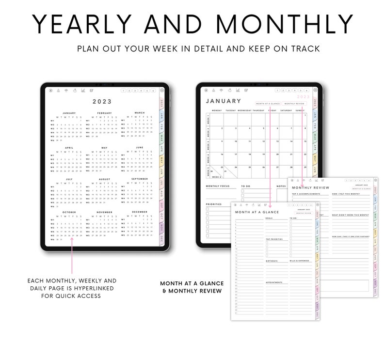 2023 Digital Planner 2023 Portrait Planner 2023 Planner Etsy