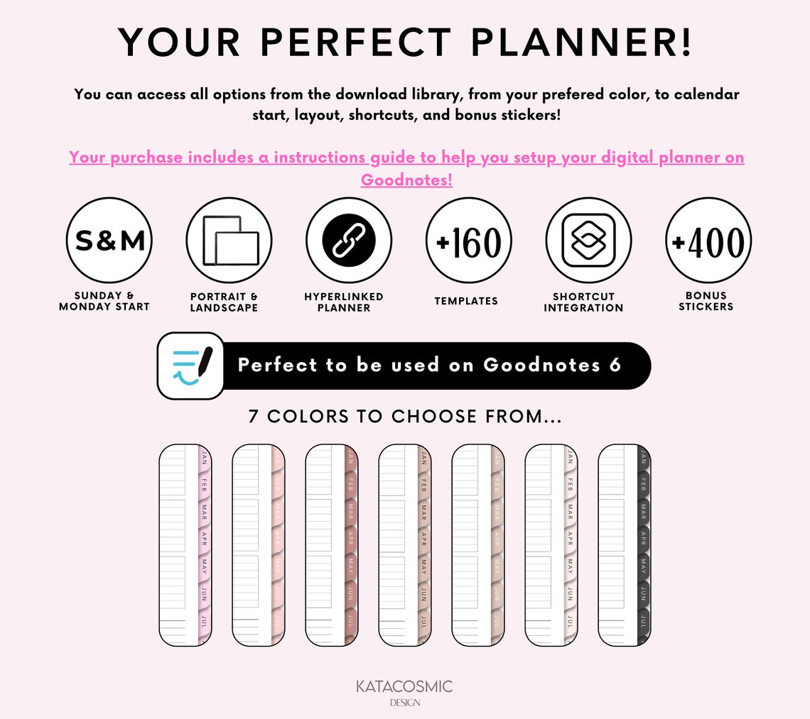 Digital Planner 2024 2025 & Undated, Goodnotes Planner, Daily Planner ...