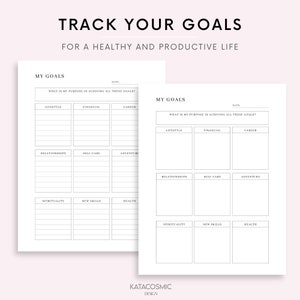 9 Goals Personal Development Planner Printable & Fillable PDF, Goal ...