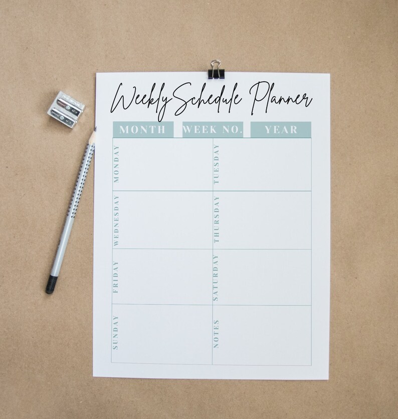 2022 Undated Weekly Planner Pages Weekly Schedule Agenda Etsy Canada