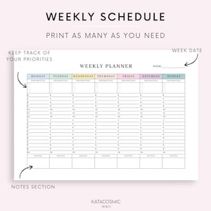 Digital Weekly Schedule for Goodnotes, 24/7 Weekly Timetable, Hourly ...