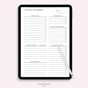 Study Planner Printable, Print at Home Study Plan, Student Planning ...