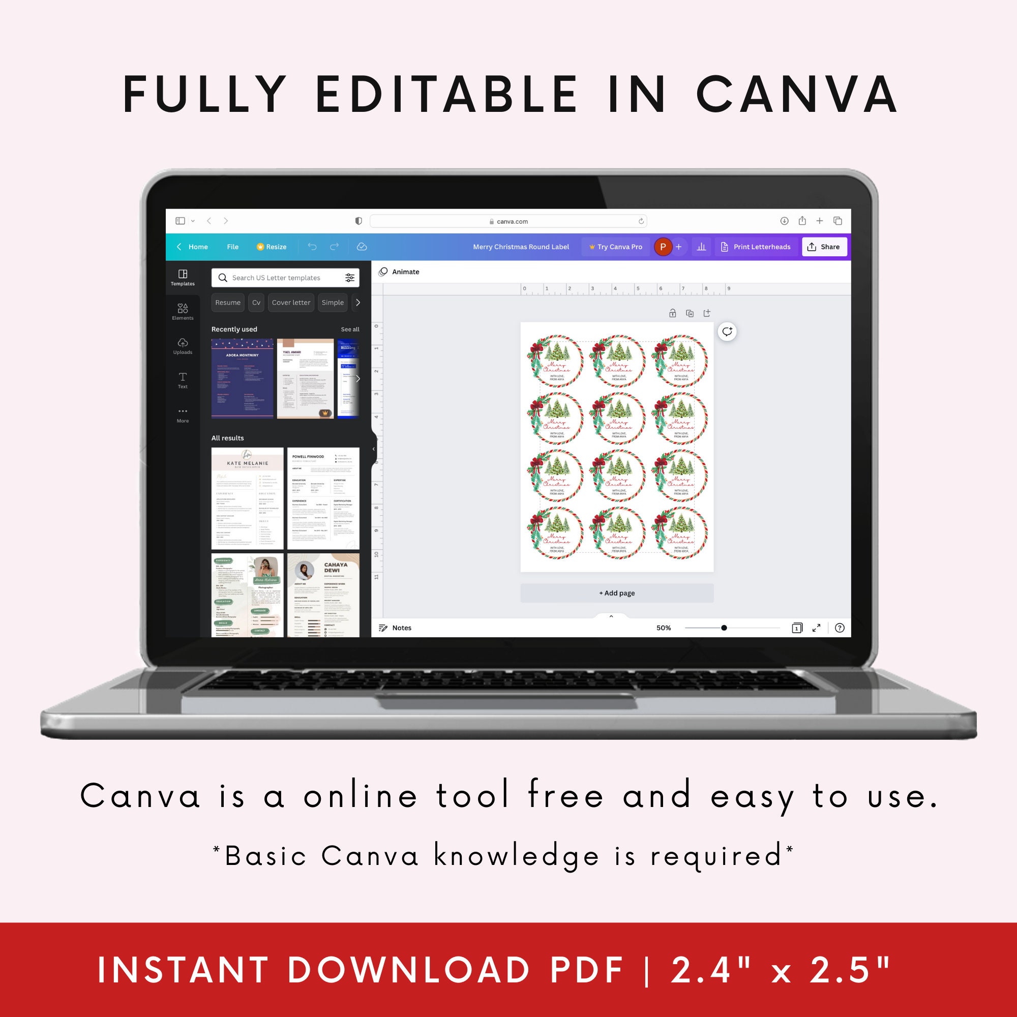 merry-christmas-round-tag-template-boho-family-name-editable-etsy