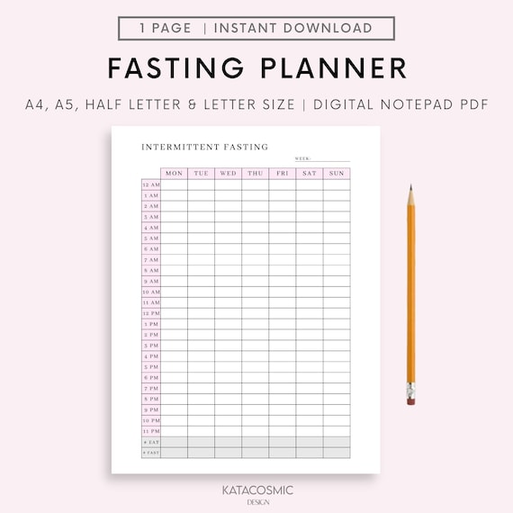 Intermittent Fasting Tracker Printable Fasting Tracker - Etsy