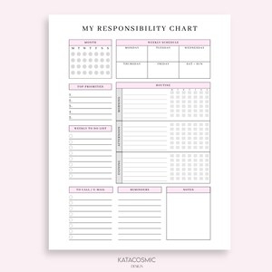The Ultimate Responsibility Chart! Printable Editable | for Daily ...