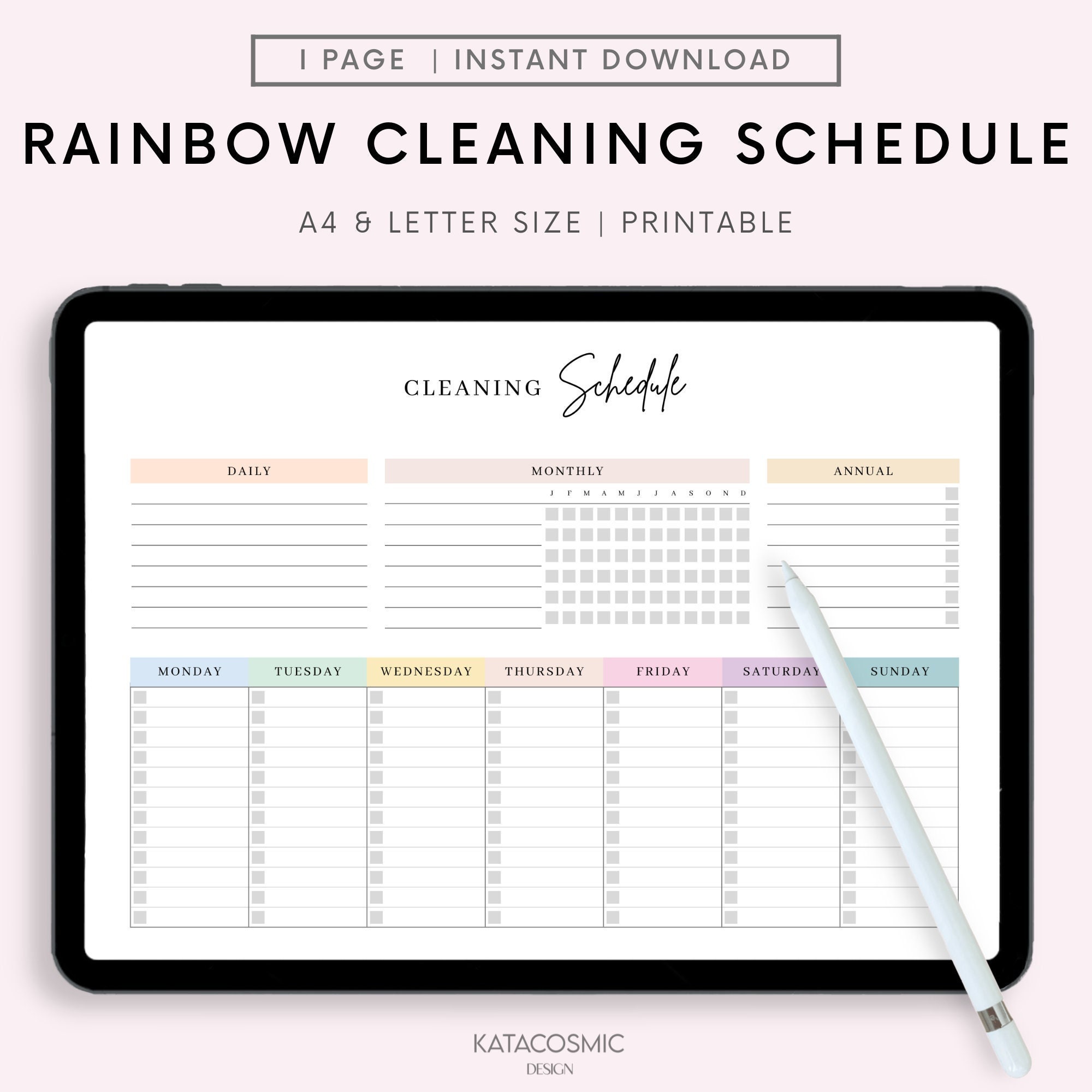 Cleaning Checklist Template Digital & Printable Cleaning - Etsy