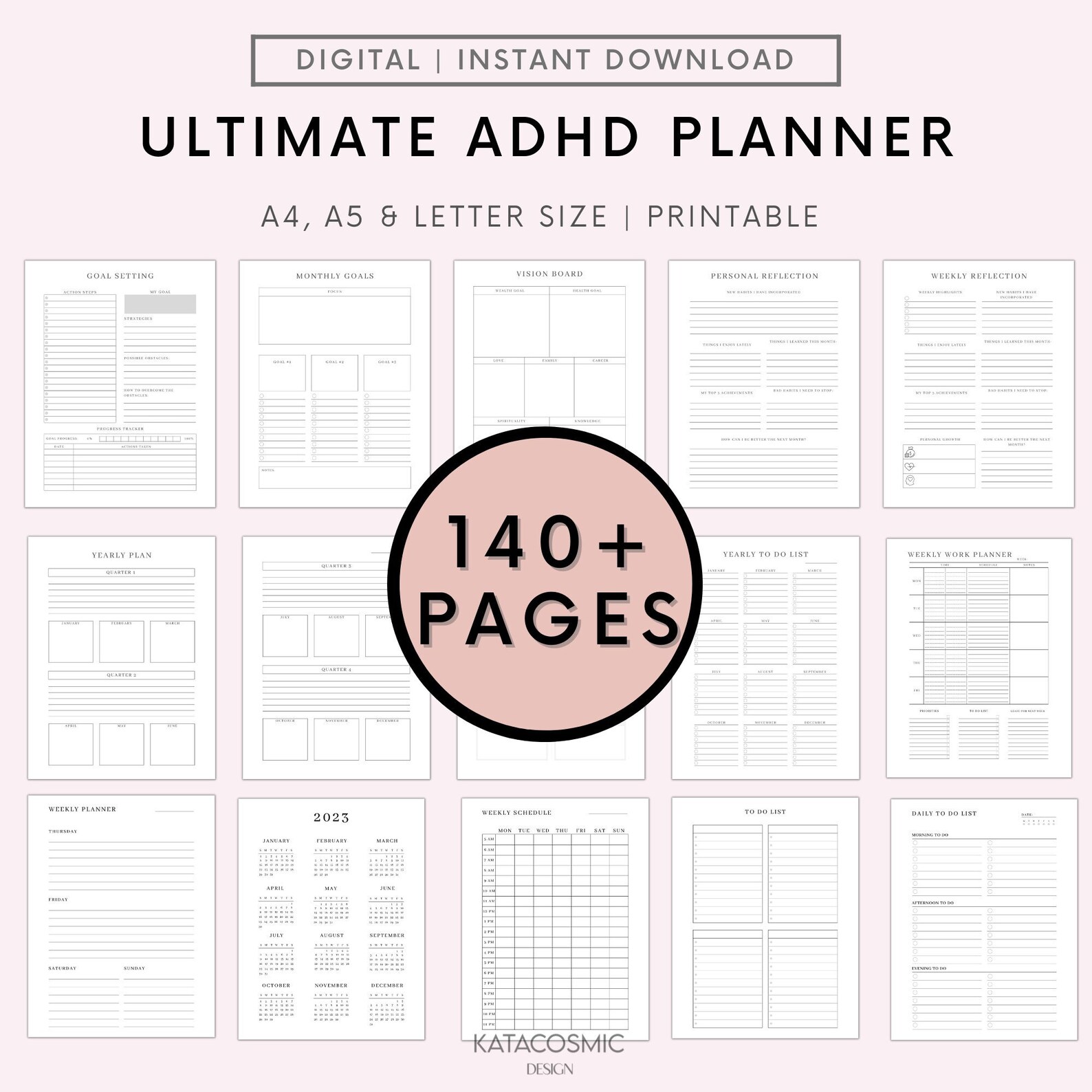 ADHD Planner Adult ADHD Planner Printable ADHD Productivity - Etsy