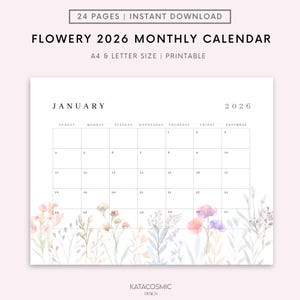 Calendrier mensuel numérique 2026 pour Goodnotes, calendrier de bureau, calendrier minimaliste, bloc-notes 1 page, modèle de calendrier annuel pour iPad, début du lundi