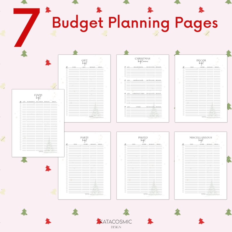 Christmas Planner Printable, Holiday Planner, Gift Budget Planner ...