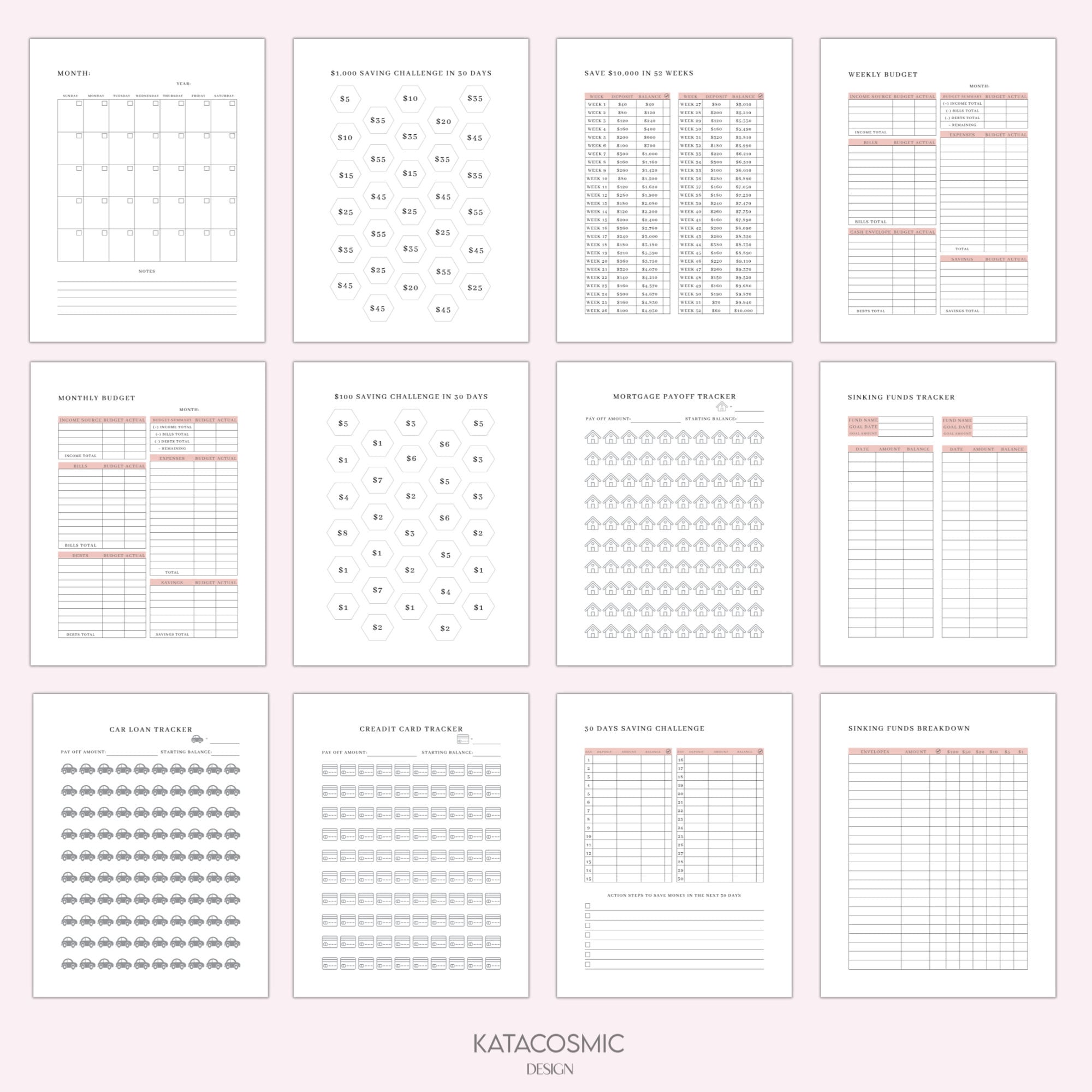 Printable Budget Planner Bundle - Budget Planner Kit - Weekly Budget ...