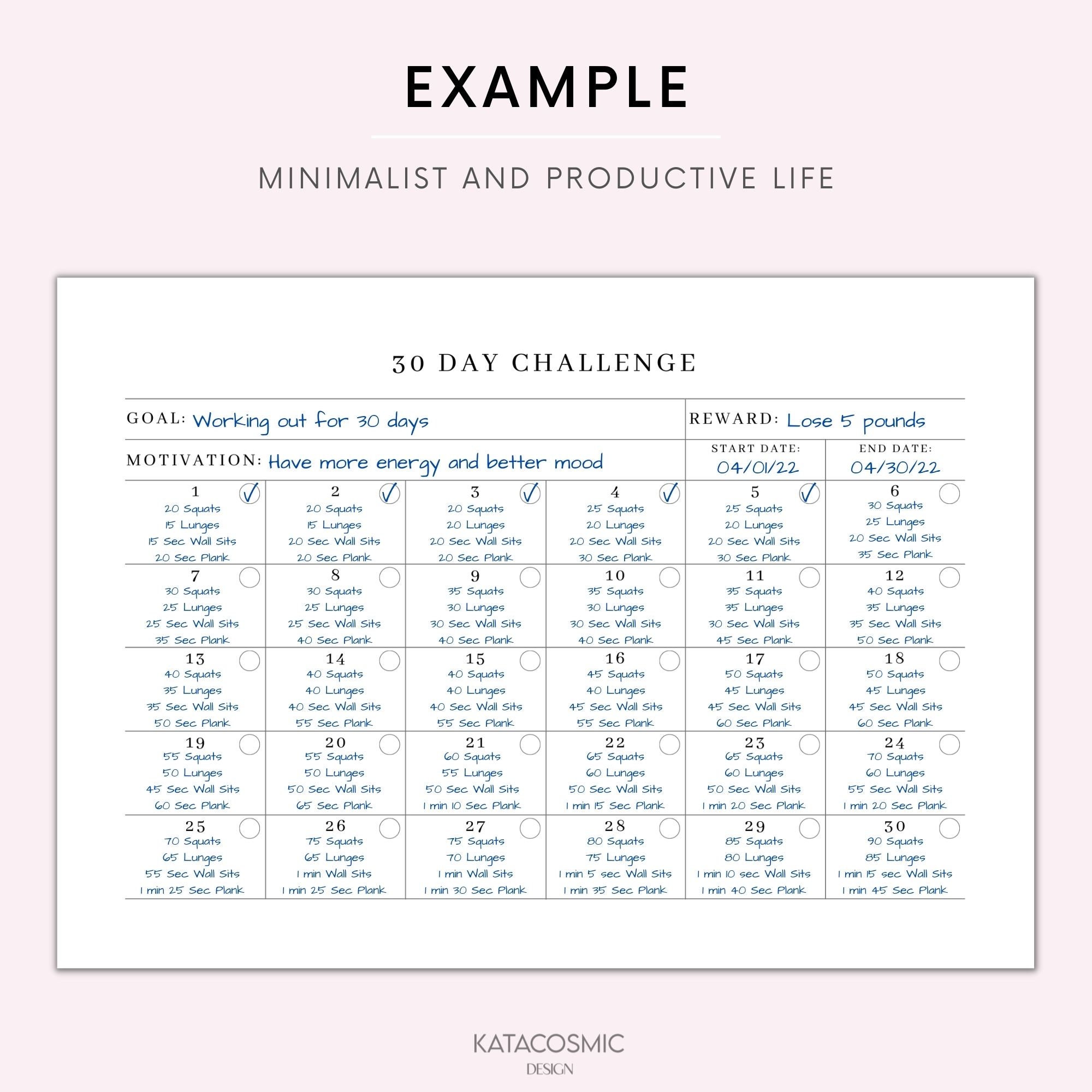 30 Day Challenge Tracker Printable | Printable Habit Tracker | Monthly ...