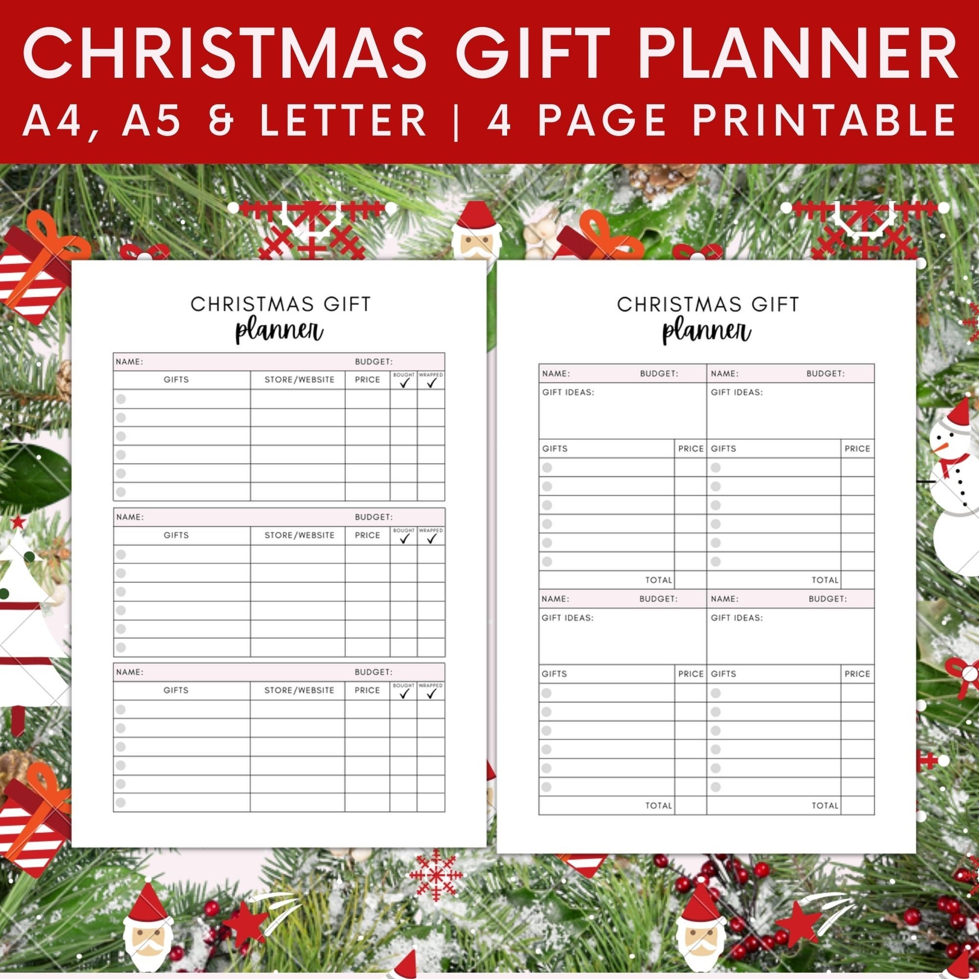 Christmas Planner & Online Shopping List: Planning Tracker