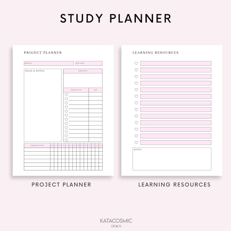 College Student Weekly Planner, Printable Student Planner, College Planner, School Planner, INSTANT DIGITAL DOWNLOAD image 4