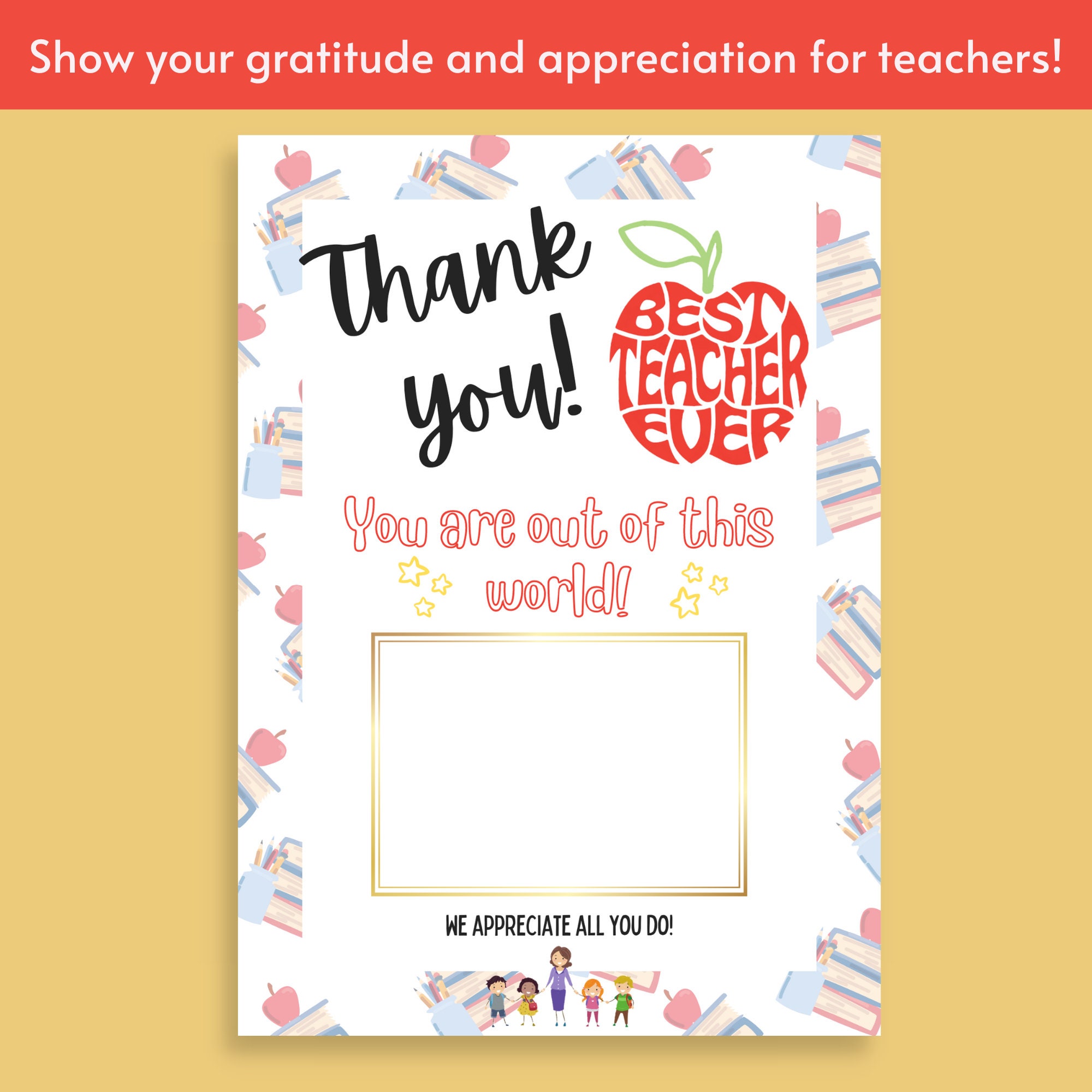 Teacher Appreciation Week Gift PRINTABLE Gift Card Holder - Etsy