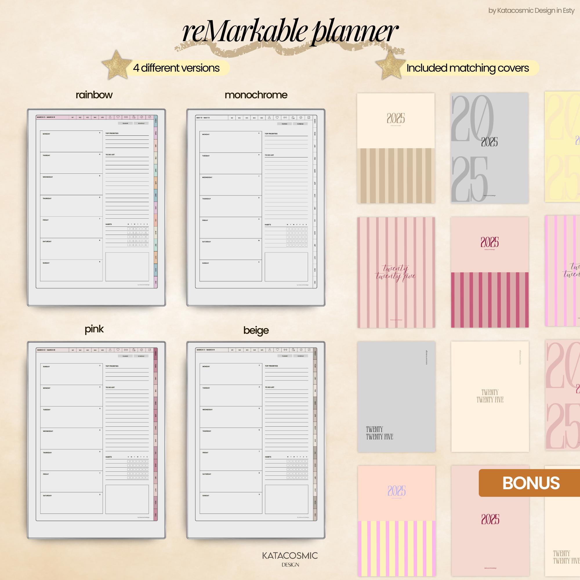 Remarkable Paper Pro Ultimate Planner for 2025 & 2026, Linked Notebook ...