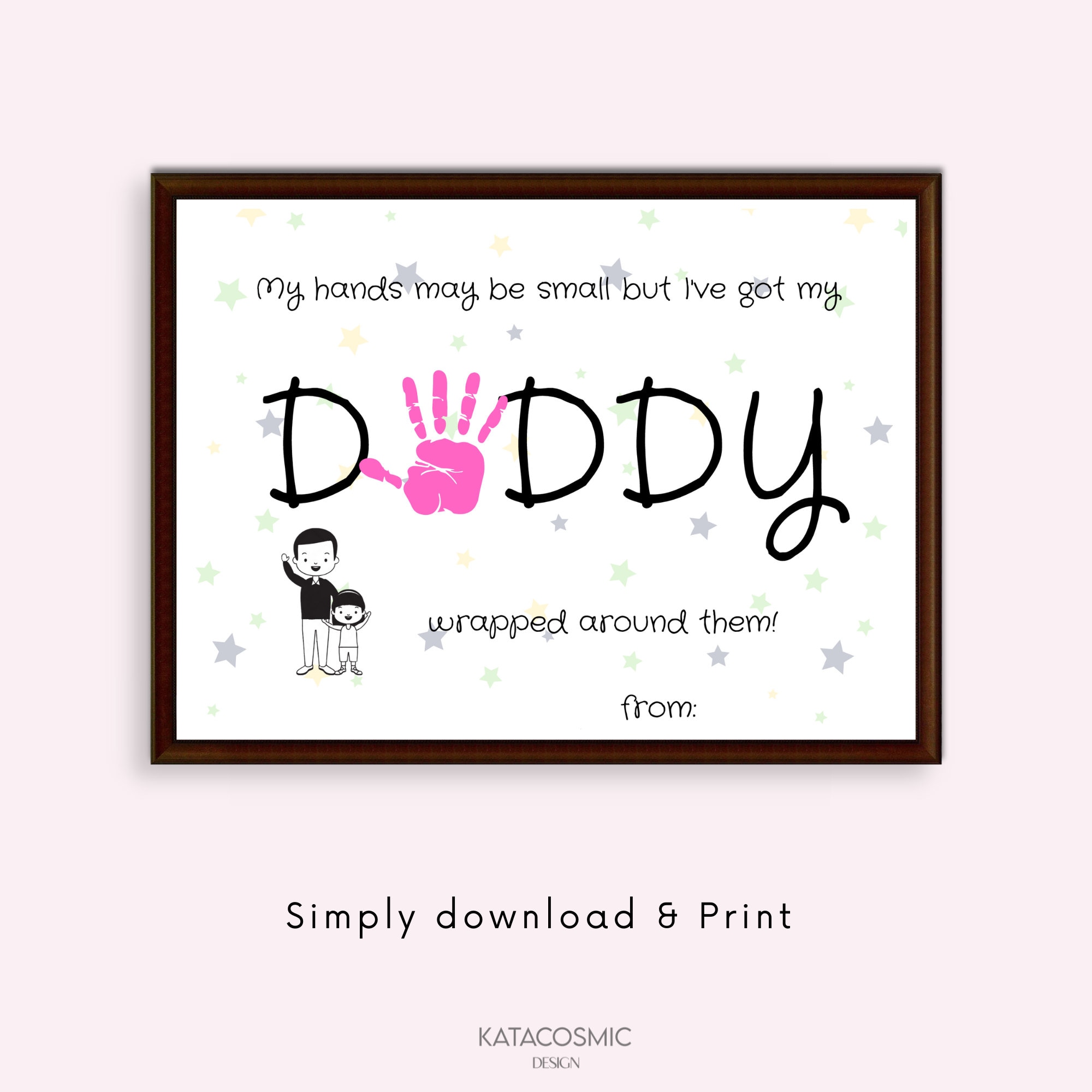 Handprint Art Craft / Daddy Dad / Small Fingers Wrapped Around - Etsy
