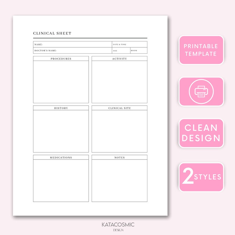 Clinical Notes Sheet.pdf Printable Nursing Clinical Sheet, Nurse Clinical Overview, Nurse Report ...