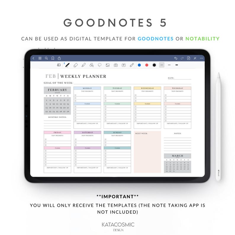 2026 Weekly Planner Printable Landscape, Minimalist Weekly Schedule, Week At a Glance, Weekly Organizer, Office Planner, To Do Desk Planner image 5