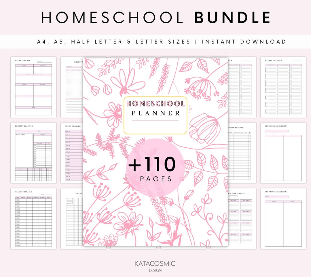 Homeschool Planner Printable, Homeschool Planner, 2023 2024 2025, Homeschool Planner Pages