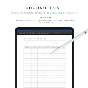 Printable Employee Time Sheet Editable Canva Digital Template ...