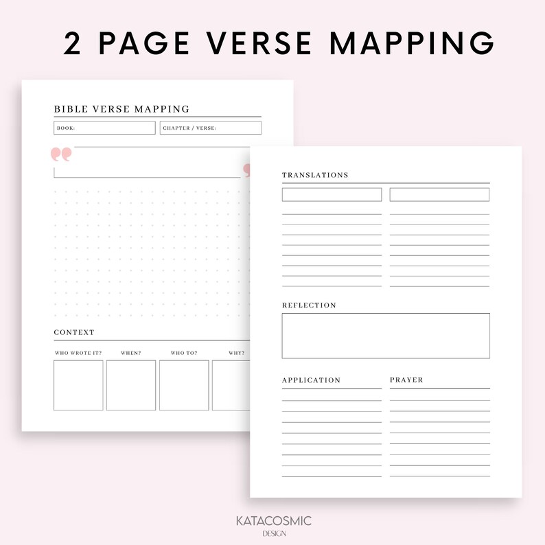Bible Verse Mapping Printable, Bible Study Tools, Christian templates, Scripture mapping printable, Bible Journaling, Bible Scripture Women image 2