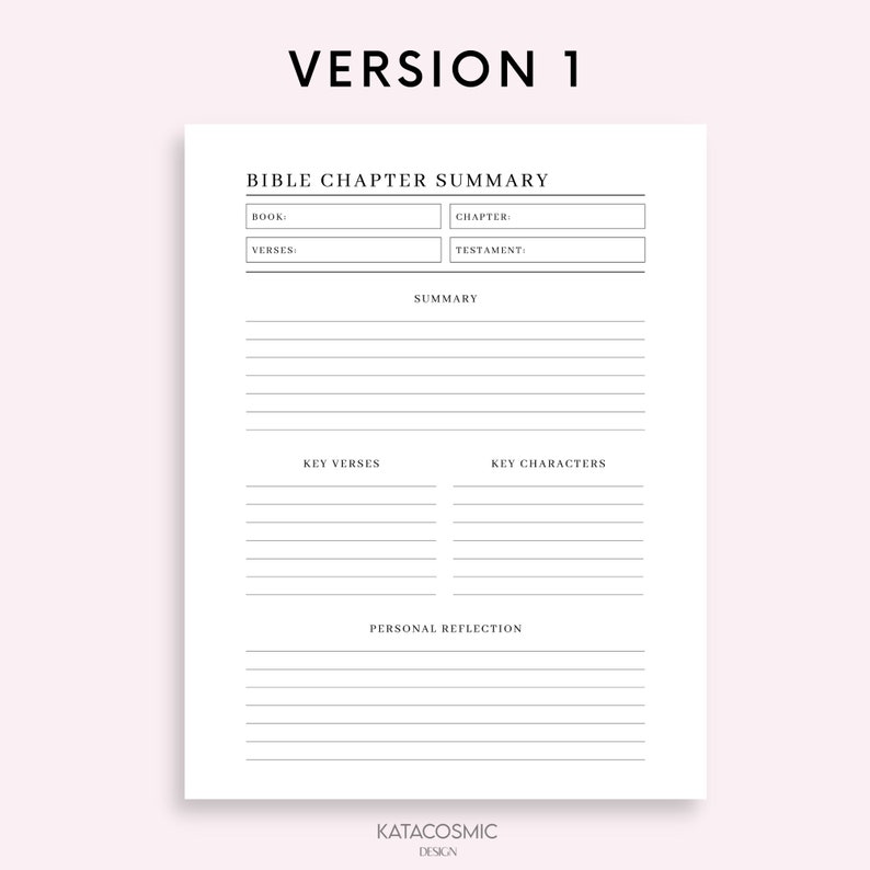 Bible Study Printable, Bible Chapter Summary, Bible Study Journal Pages ...