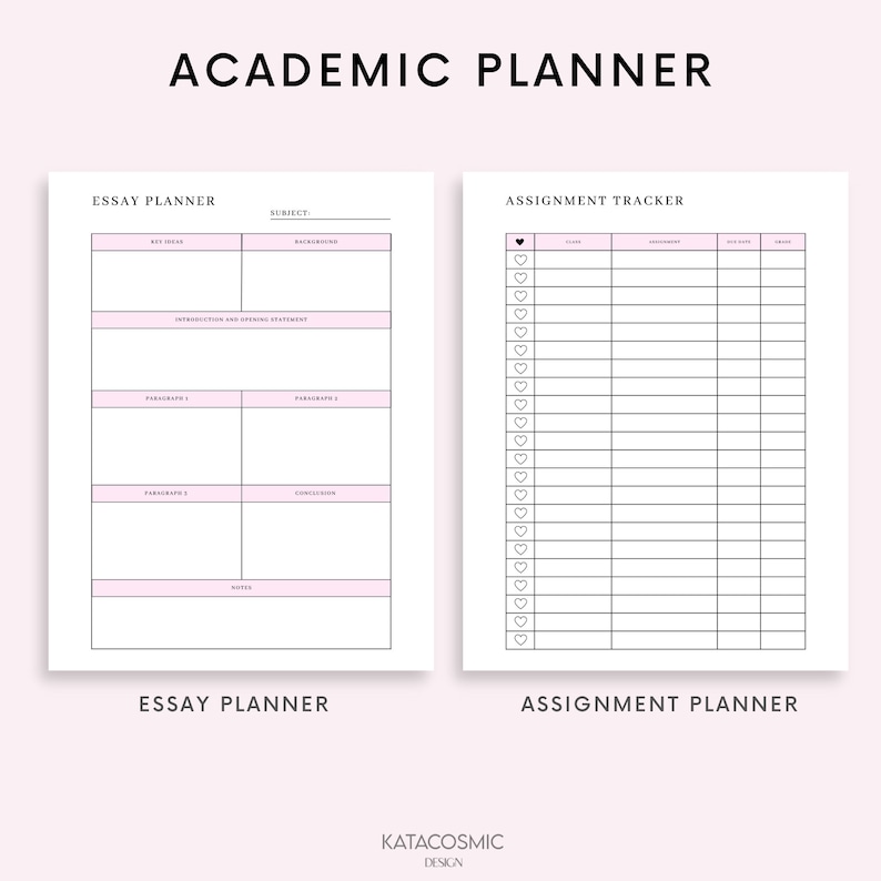 College Student Weekly Planner, Printable Student Planner, College Planner, School Planner, INSTANT DIGITAL DOWNLOAD image 2