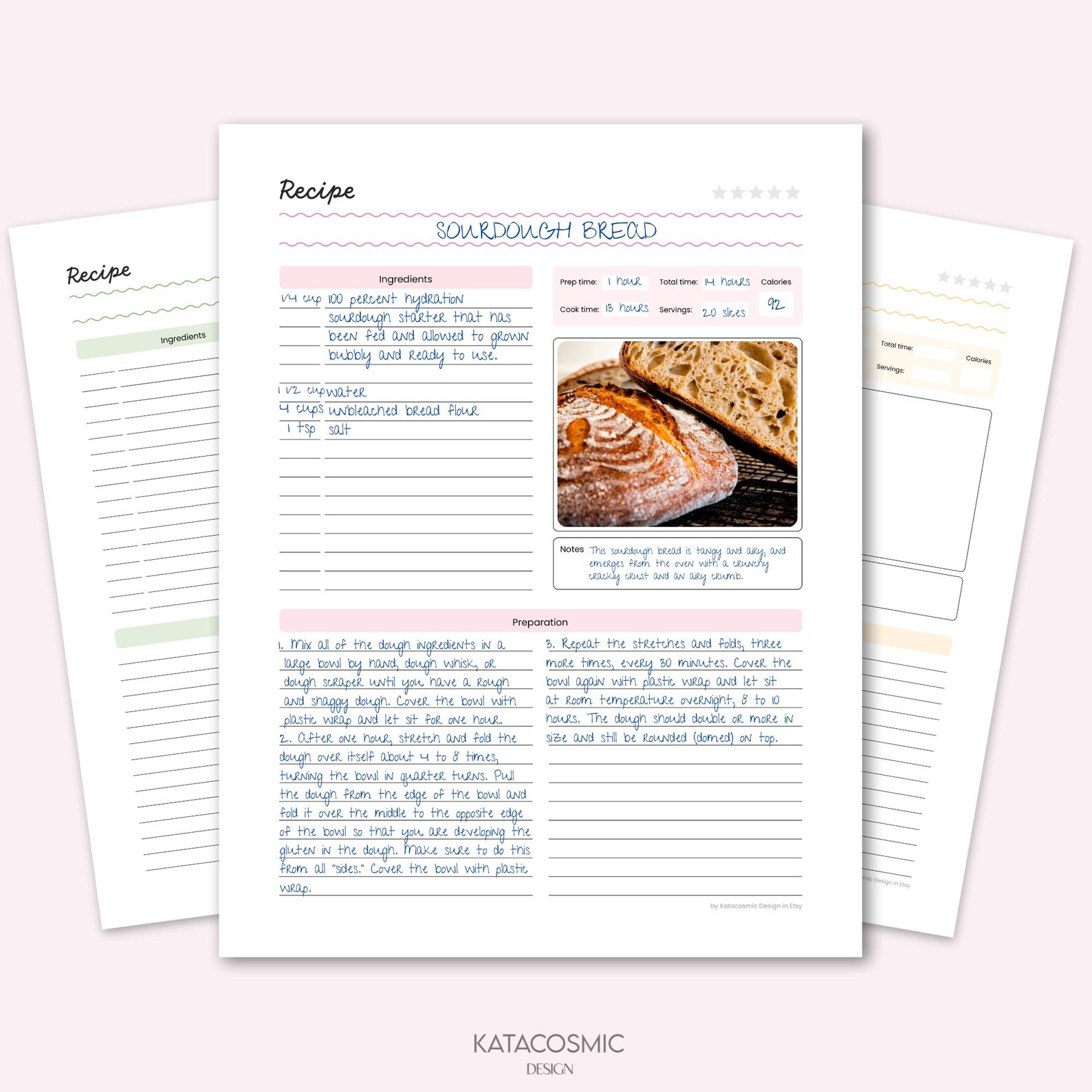 Recipe Book Template Printable, Blank Recipe Page, Cook Book Journal ...