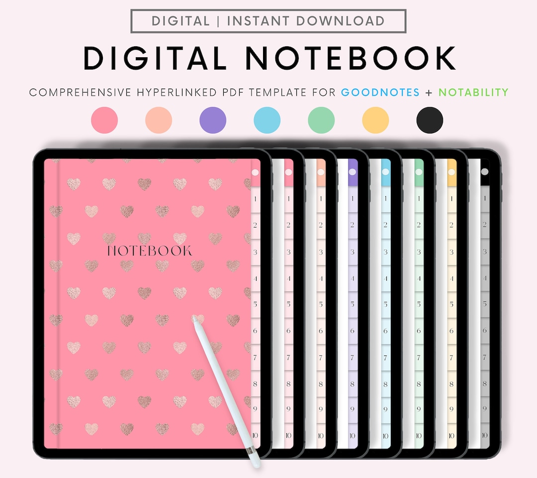 Digital Hyperlinked Notebook Minimal Notebook Cornell Note Taking ...