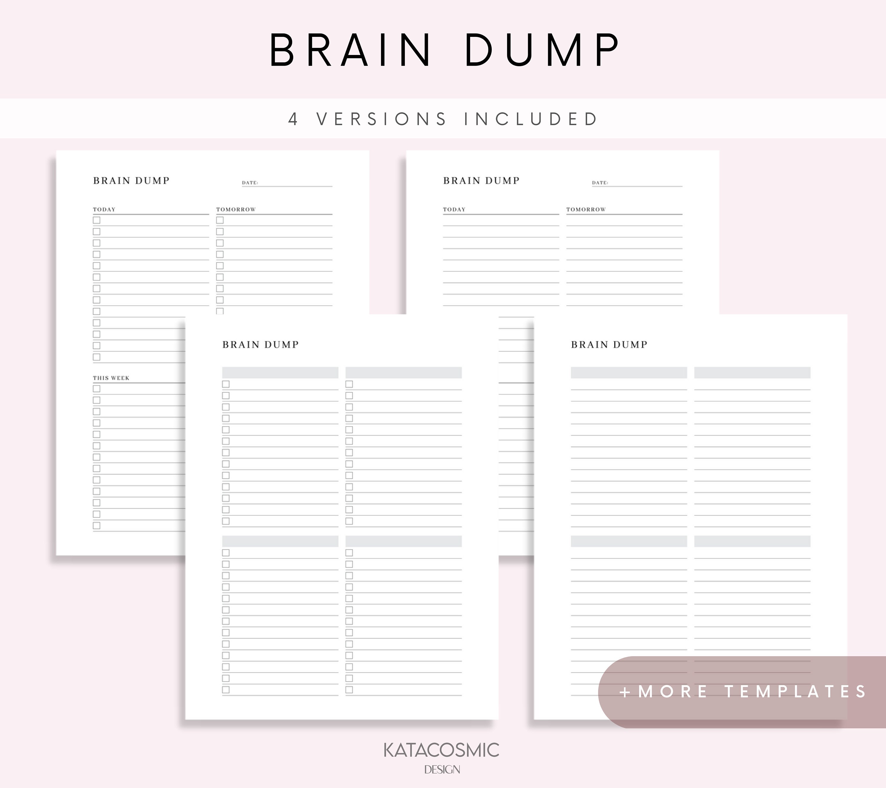 EDITABLE Brain Dump Template BUNDLE, to Do List Printable, ADHD Daily ...