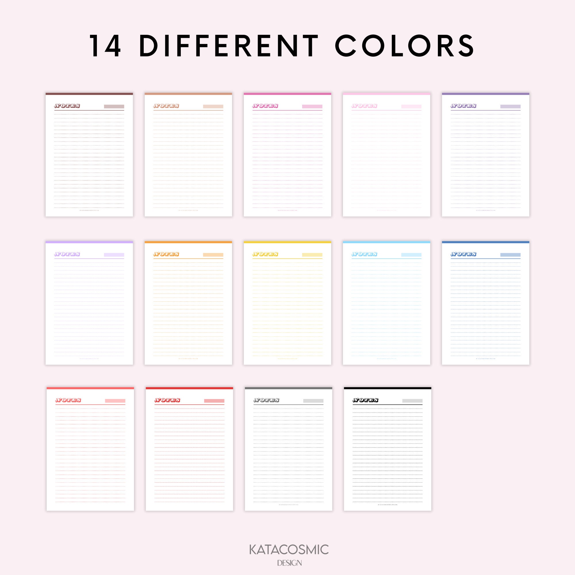 Fun Printable Lined Notes Pages, Lined Paper, Notetaking Pages Pdf ...