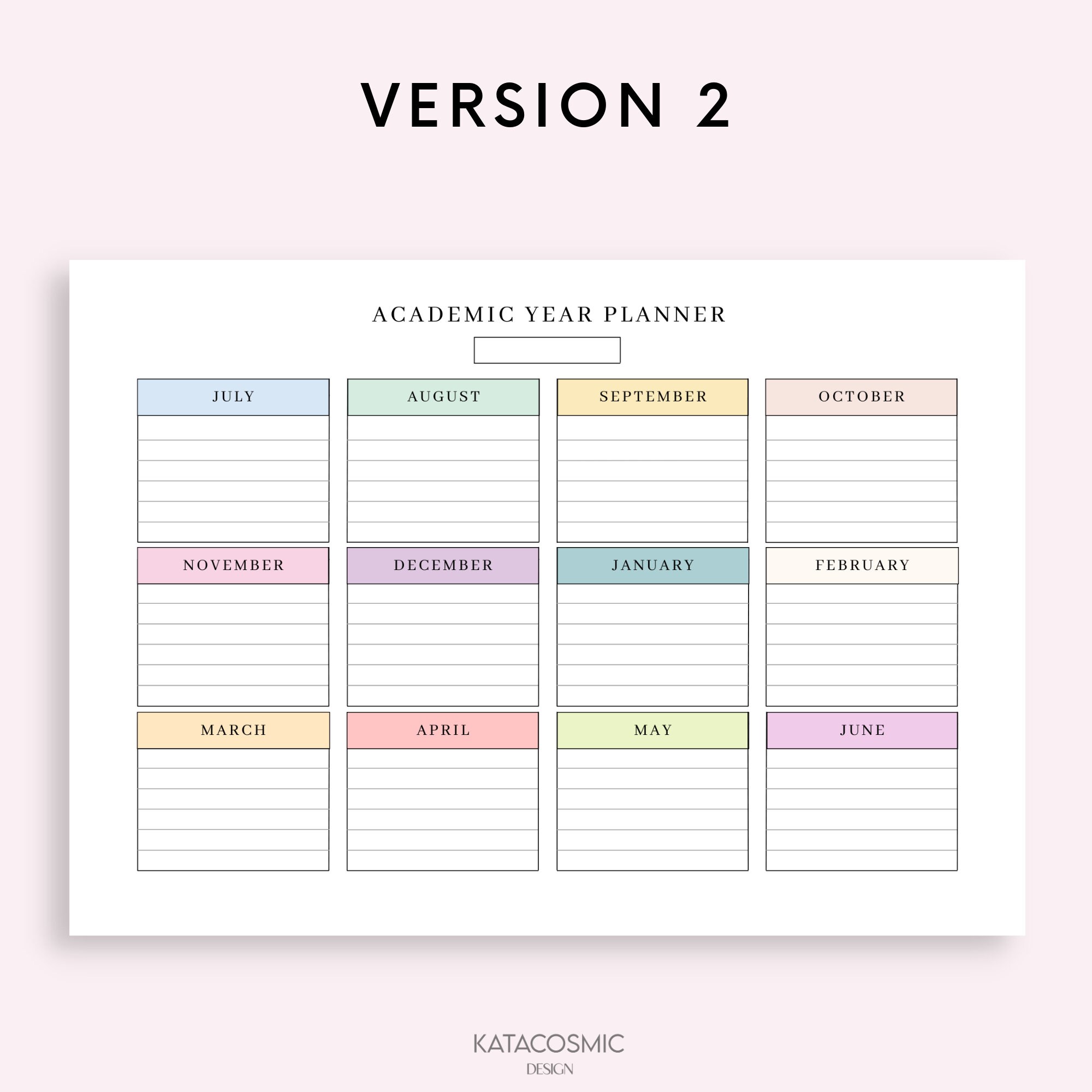 Academic Year Planner Template Printable Calendar Landscape, Homeschool Teacher and Student Planner, Mid Year School Year Planner 2023-2024 - Etsy