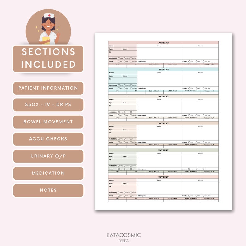 Spo2 Log Template 6 Patient Report Sheet Nursing Med Surg Report Sheet Nurse Brain Sheet ...