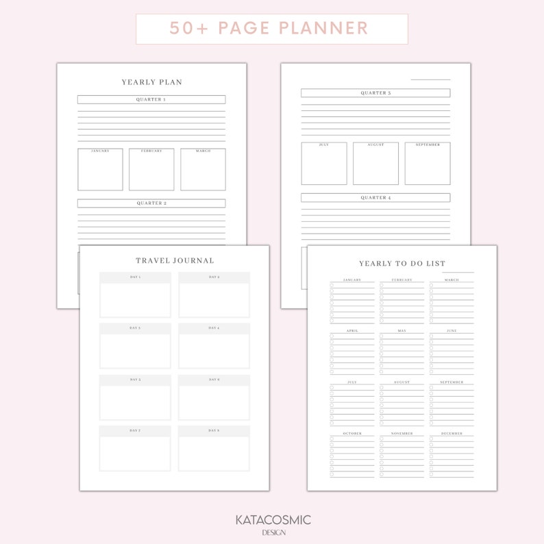 2025 Goal Planner Bundle, Daily Weekly Monthly Quarterly Yearly Goals ...