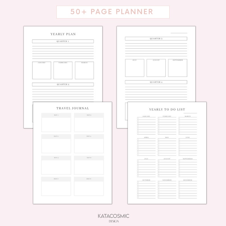 BUNDLE de planificateur dobjectifs, suivi des objectifs 2024, kit de définition dobjectifs SMART, nouvel an, réflexions mensuelles sur les habitudes, productivité, imprimables du tableau de vision image 7