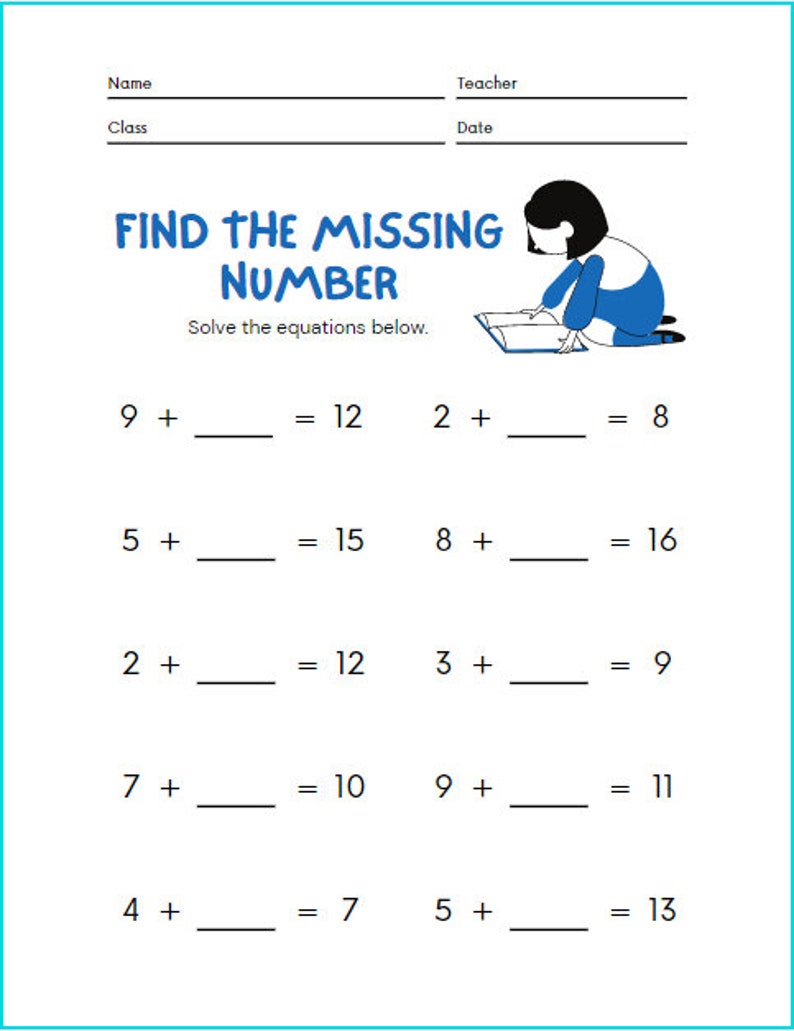 Kindergarten Homeschool Addition Worksheets - Etsy