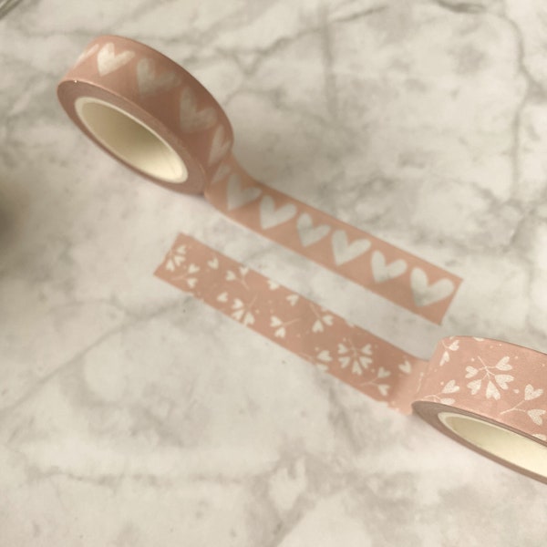 Washitape herz | Semitransparent tape | Rose herz washi tape | geschenkverpackung | 10m