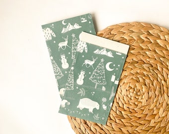 Weihnachten Papiertüten Eco | Geschenktüten zum Geschenkverpackung | 12x19cm Flatbag | Geschenk Papiertasche