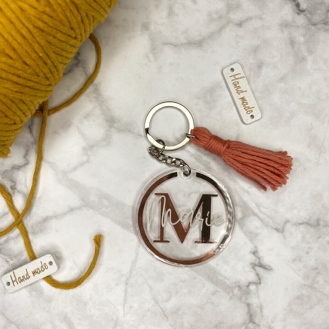 Mit Keychain Personalized Initial Keychain Gifts ideas Monogramm Keychain ...