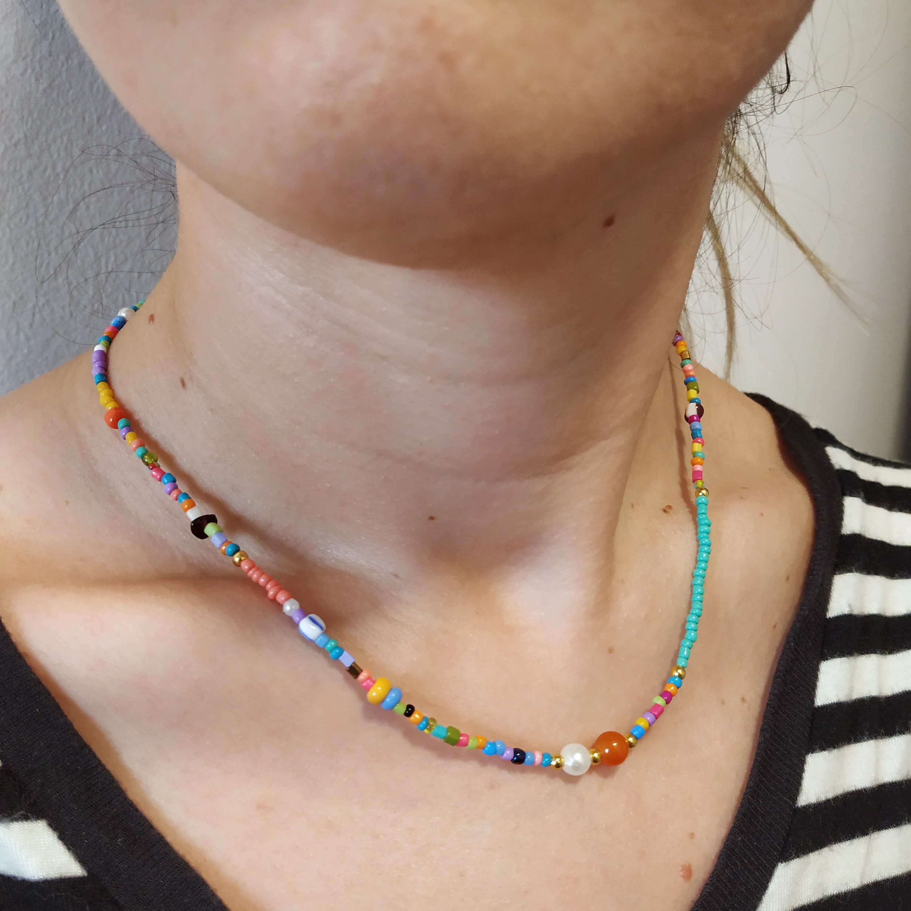 Colorful bead necklace / necklace beaded colors / multicolor Etsy