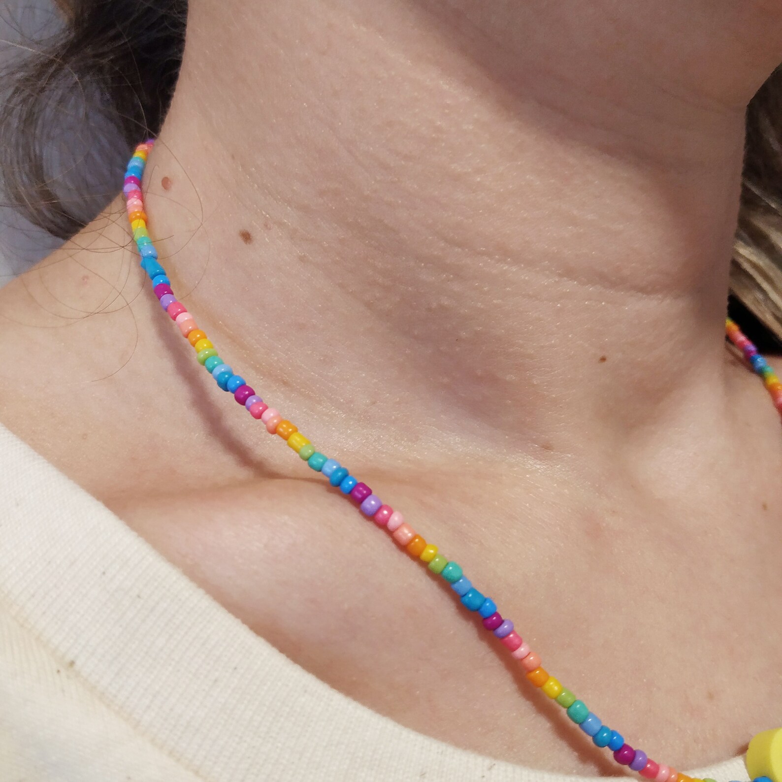 Beaded necklace smiley face Bead necklace handmade necklace | Etsy