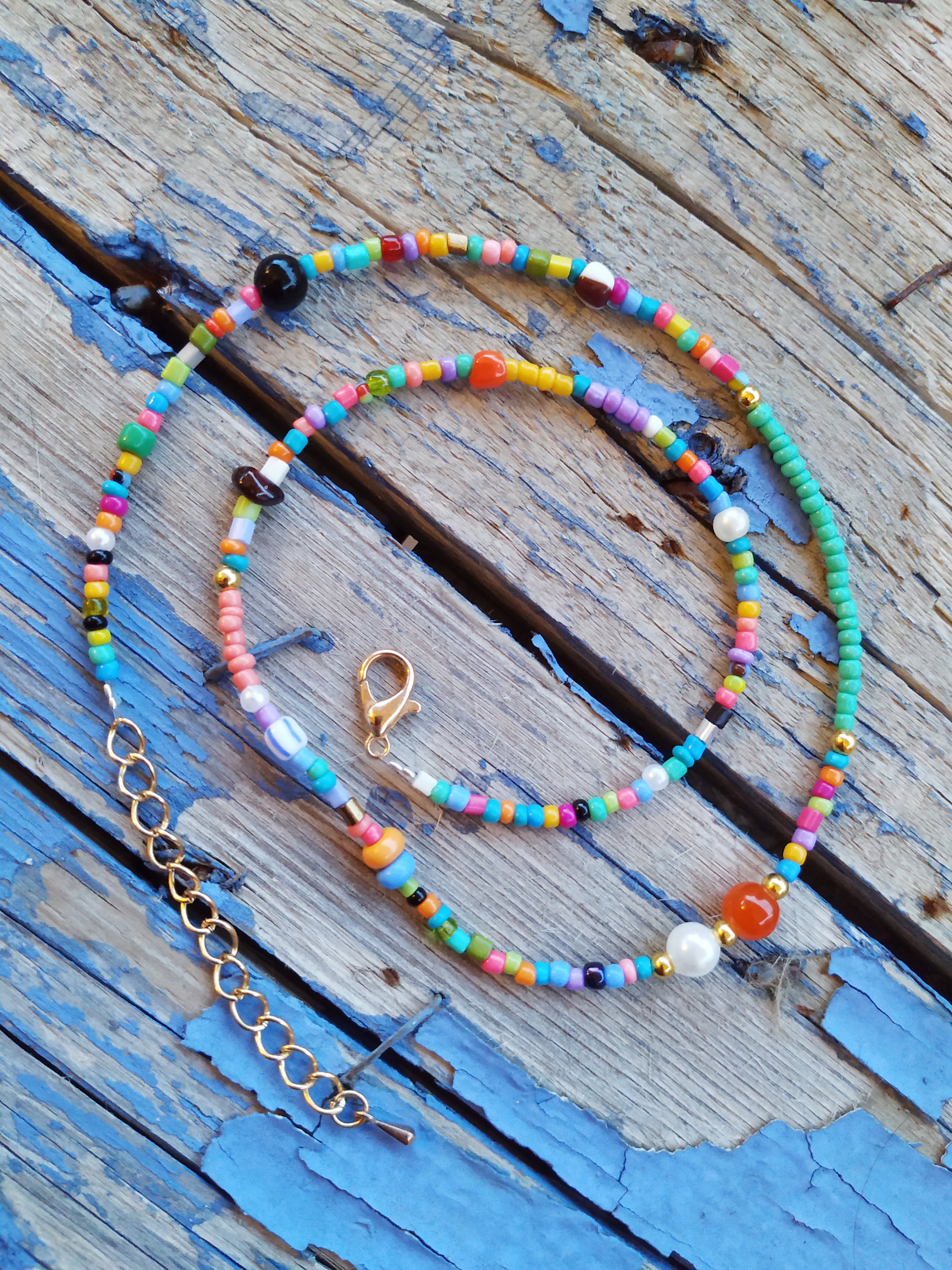Colorful bead necklace / necklace beaded colors / multicolor Etsy