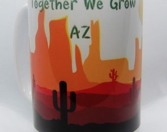 hand designed desert background TWG AZ mug