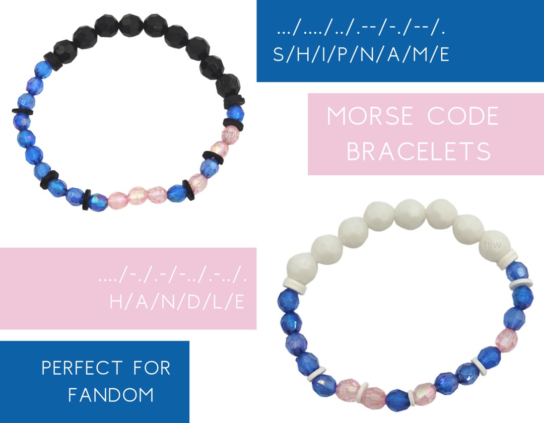 Customizable Acrylic Bracelet, Morse Code Bracelet, Anime, Ao3 Bracelet