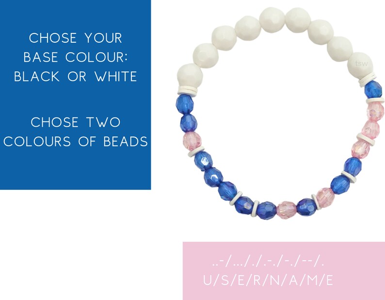 Customizable Acrylic Bracelet, Morse Code Bracelet, Anime, Ao3 Bracelet