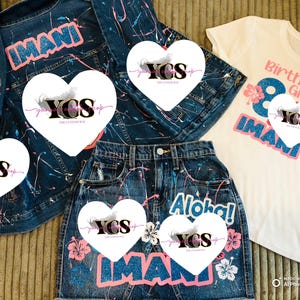 Custom Birthday Denim Outfit | Personalized Jean Jacket Skirt & Shirt
