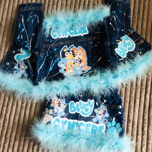 Toddler Girls Birthday Outfit | Custom Birthday Denim Set | Custom Outfits | jacket & Skirt | Anytheme