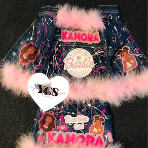 Toddler Girls Birthday Outfit | Custom Birthday Denim Set | Custom Outfits | jacket & Skirt | Anytheme