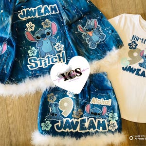 Girls Outfit | Birthday Outfit | Custom Denim Set | Any Party Theme Outfit | Jacket Shirt & Skirt