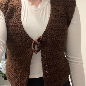 Tie Top Crochet Vest PATTERN - trendy crochet top patterns